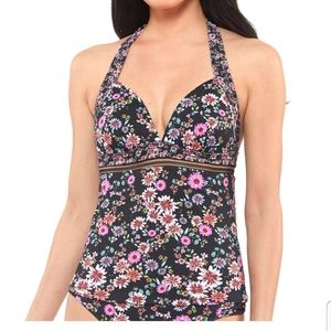 Jessica Simpson Posey Fields Tankini Swimsuit Top Large NWT